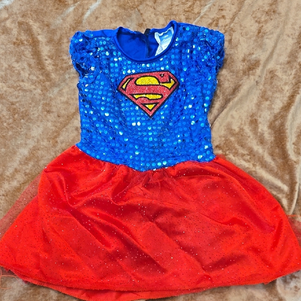 Superhero Sequin Kids Costume - Blue and Red Small